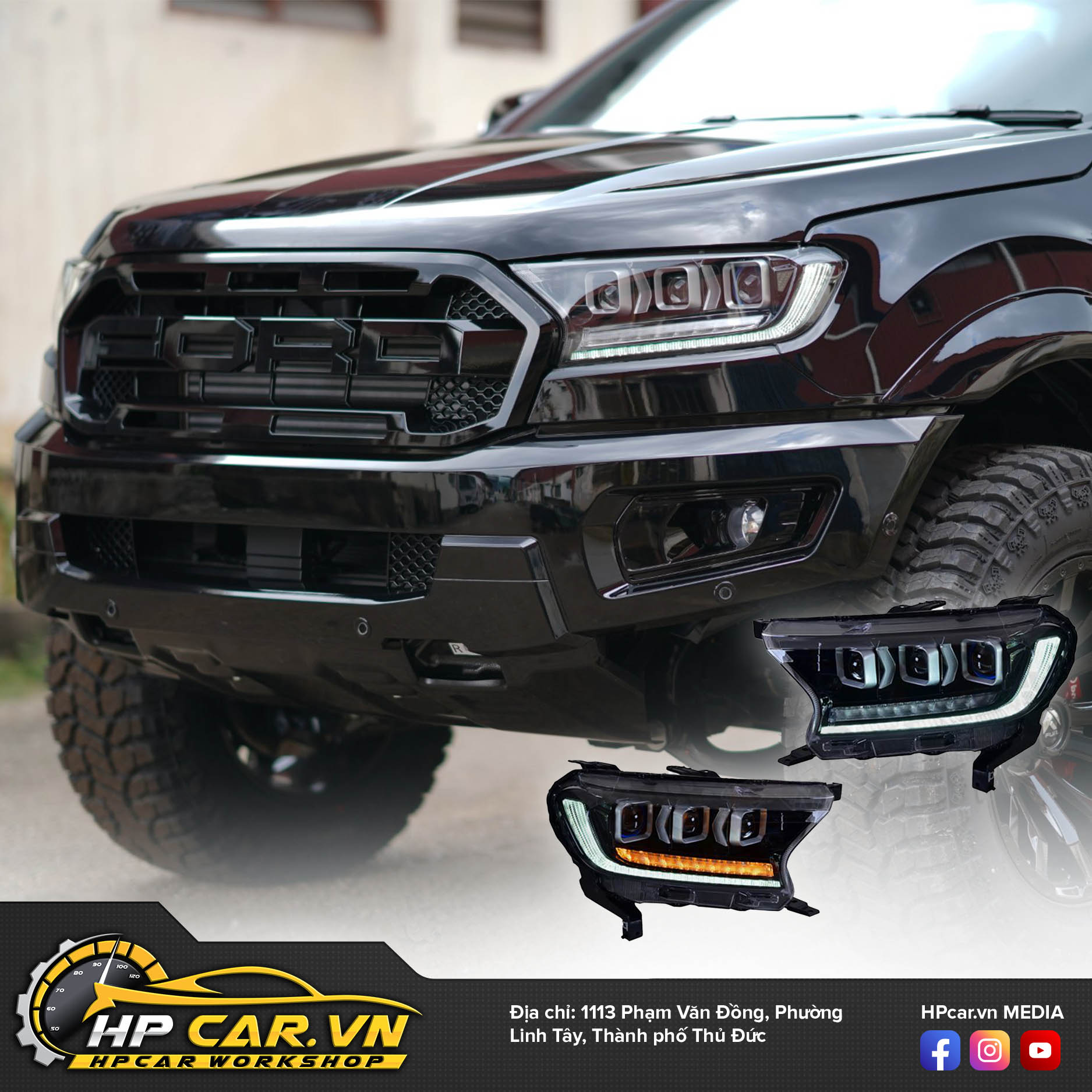 CỤM ĐÈN PHA BI LED 3 BEAM 4 CUM DEN PHA BI LED 3 BEAM 1