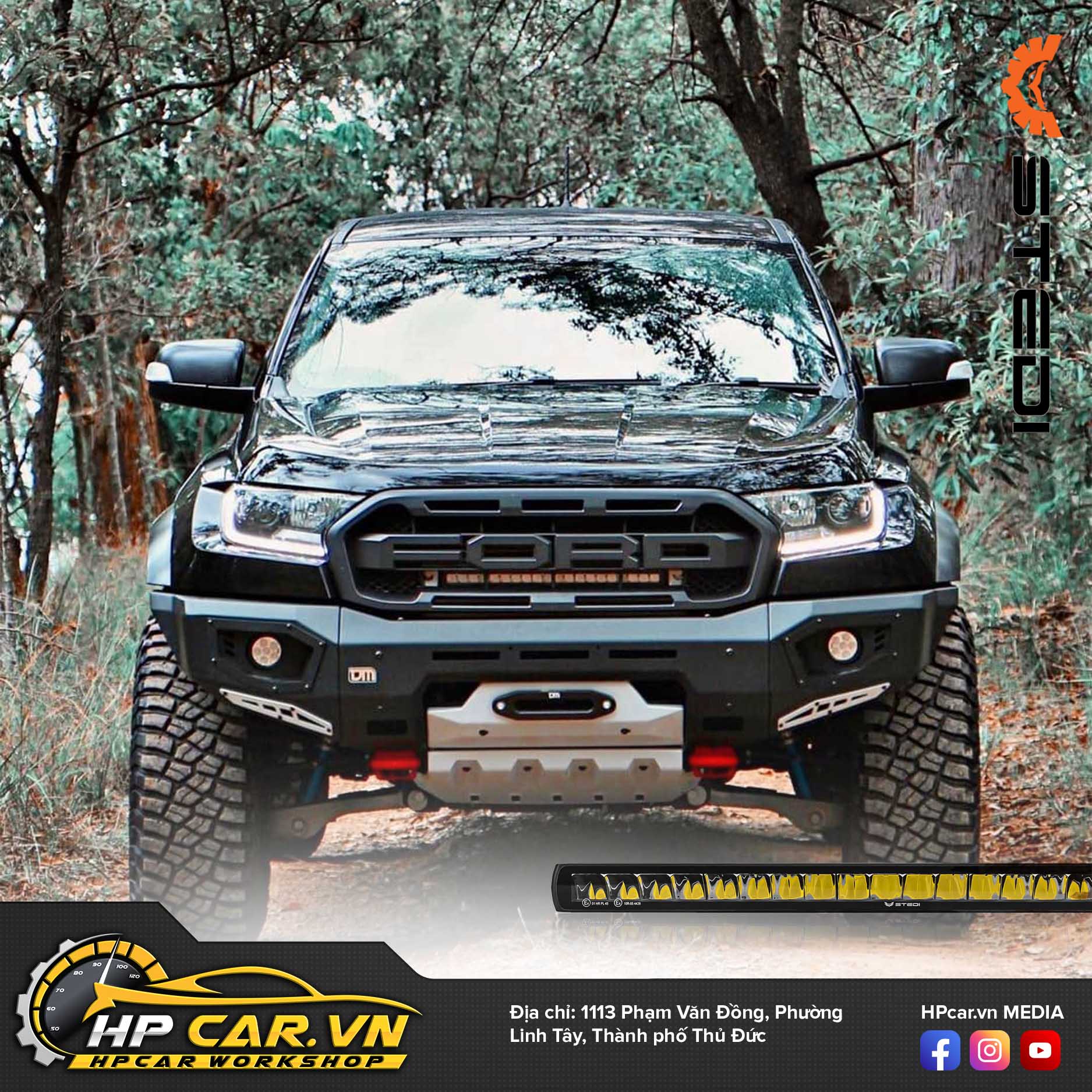 ĐÈN LED BAR STEDI ST1K 21.5 INCH E-MARK (MÀU VÀNG PHÁ SƯƠNG) 5 DEN LED BAR STEDI ST1K 21.5 INCH E MARK MAU VANG PHA SUONG 2