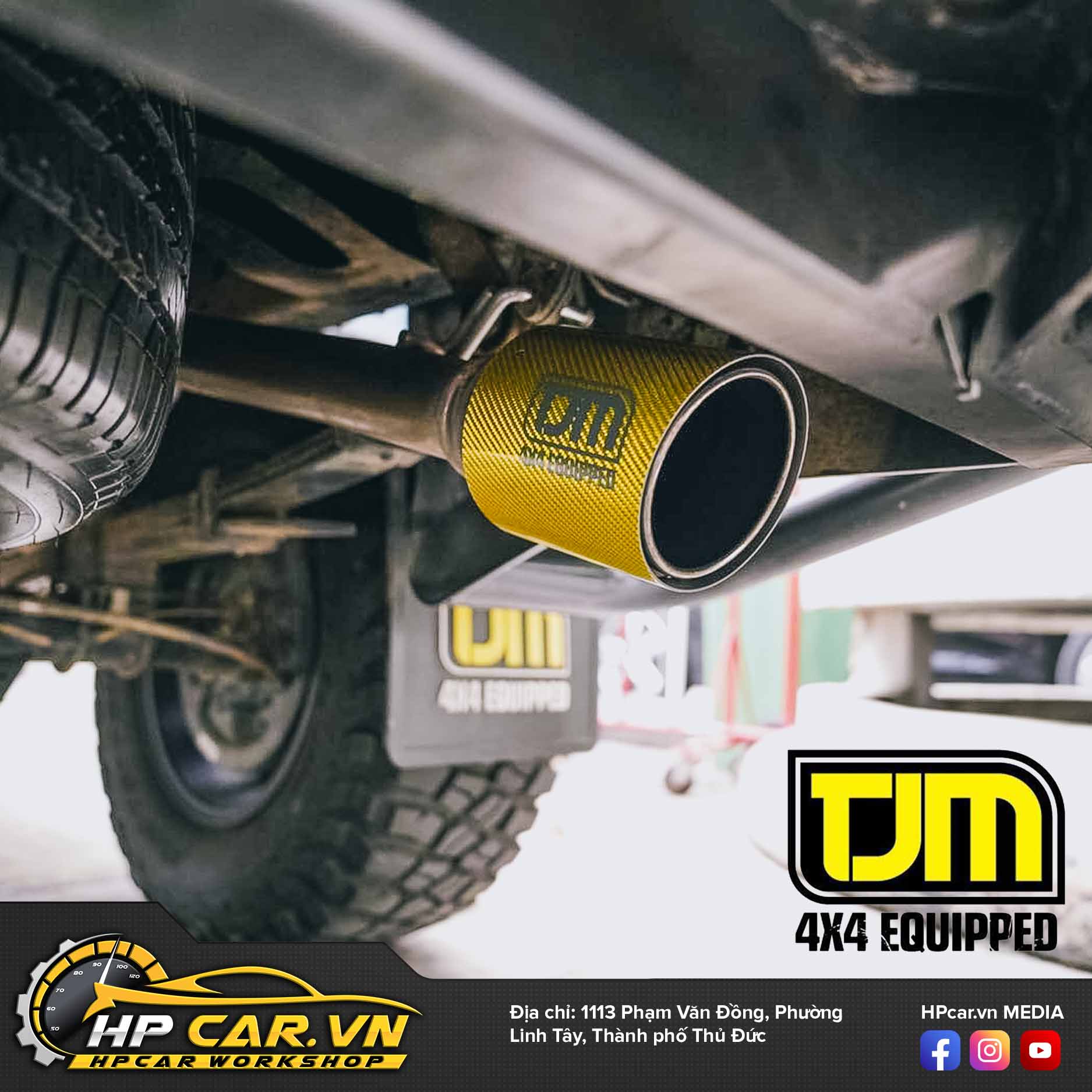 ỐNG XẢ ĐƠN TJM EXHAUST – GOLD CARBON TAIL CHO XE RAPTOR 4 ONG XA DON TJM EXHAUST – GOLD CARBON TAIL 1