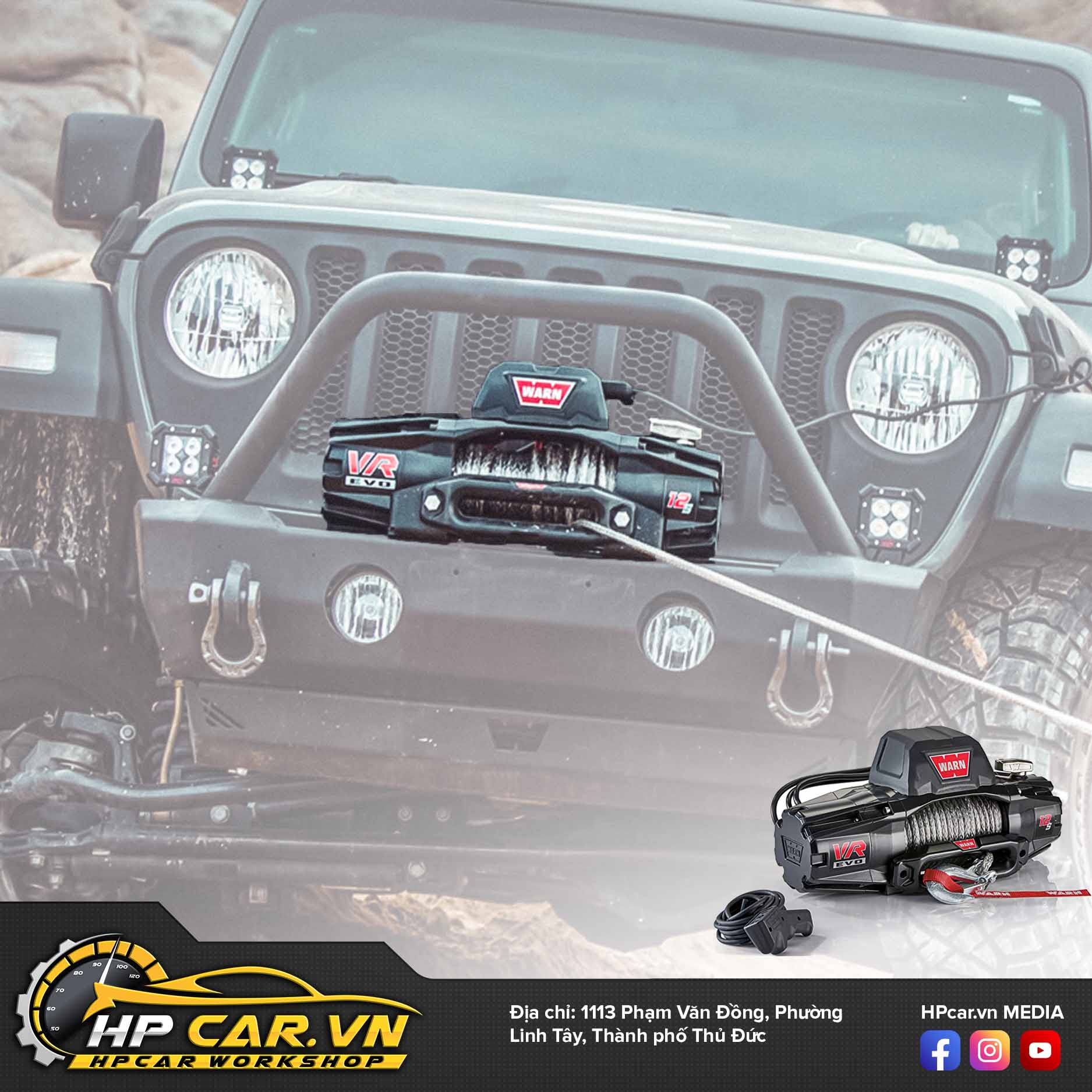 TỜI ĐIỆN WARN VR EVO 12-S CÁP MỀM SYNTHETIC (103255) 5 TOI DIEN WARN VR EVO 10 S – CAP MEM SYNTHETIC 103253 3