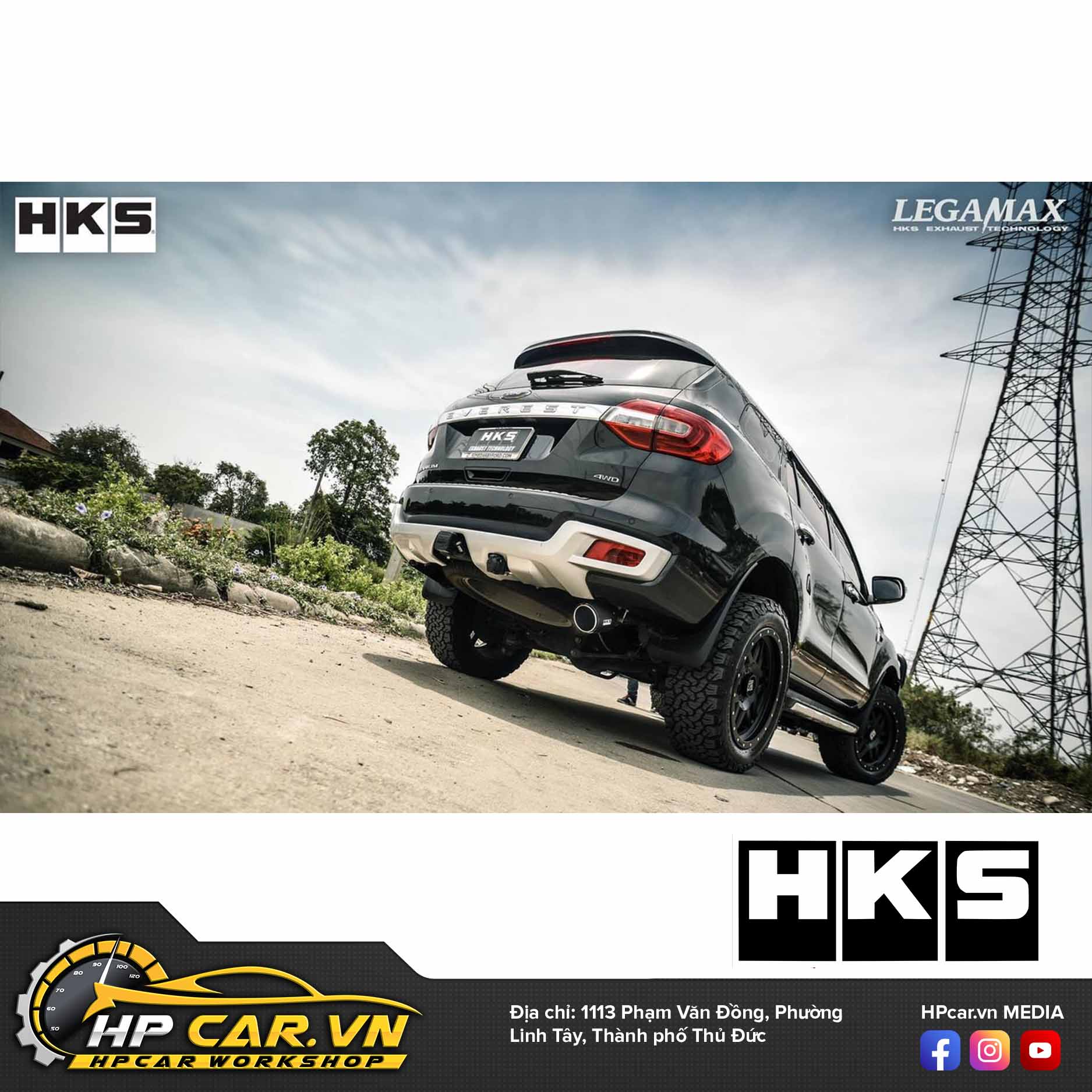ỐNG XẢ HKS ĐUÔI CARBON CHO FORD EVEREST (2015+) 4 𝐇𝐊𝐒 𝐋𝐞𝐠𝐚𝐦𝐚𝐱 𝐜𝐚𝐫𝐛𝐨𝐧 𝐭𝐢𝐩 FORD everest 2
