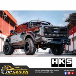 ỐNG XẢ HKS LEGAMAX CARBON DUAL TAIL CHO FORD RANGER RAPTOR 11 𝐇𝐊𝐒 𝐋𝐞𝐠𝐚𝐦𝐚𝐱 𝐭𝐰𝐢𝐧 𝐞𝐱𝐢𝐭 on a Ford Ranger
