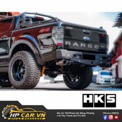 ỐNG XẢ HKS LEGAMAX CARBON DUAL TAIL CHO FORD RANGER RAPTOR 10 𝐇𝐊𝐒 𝐋𝐞𝐠𝐚𝐦𝐚𝐱 𝐭𝐰𝐢𝐧 𝐞𝐱𝐢𝐭 on a Ford Ranger 4
