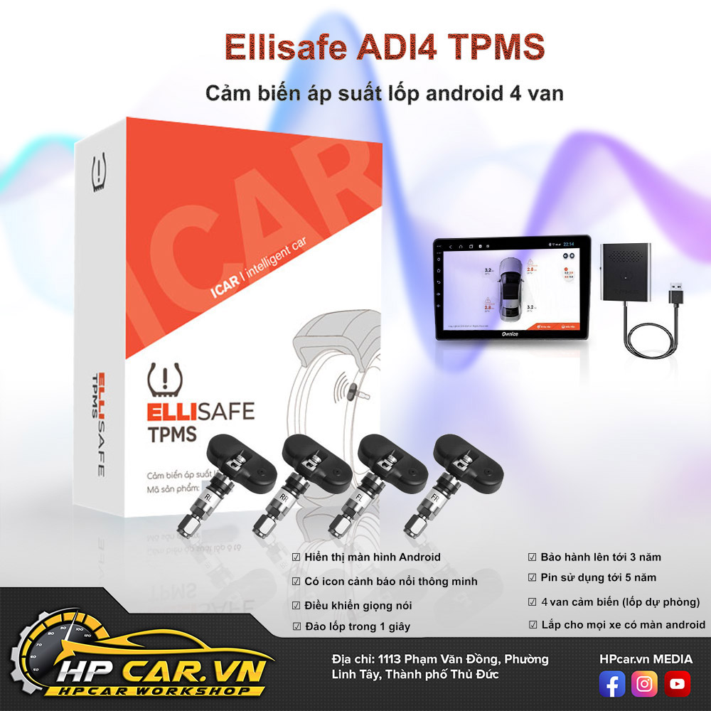 Cảm biến áp suất lốp Android Ellisafe ADI4 kết nối USB 5 Cam Bien Ap Suat Lop Android – Ellisafe ADI4 Ket Noi USB