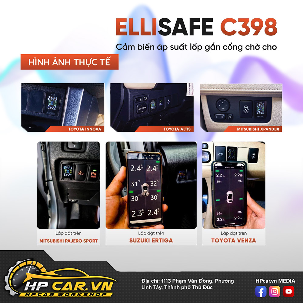 Cảm Biến Áp Suất Lốp C398 Cho Lỗ Chờ Xe TOYOTA + Điện Thoại 4 Cam Bien Ap Suat Lop C398 Cho Lo Cho Xe TOYOTA Dien Thoai 1