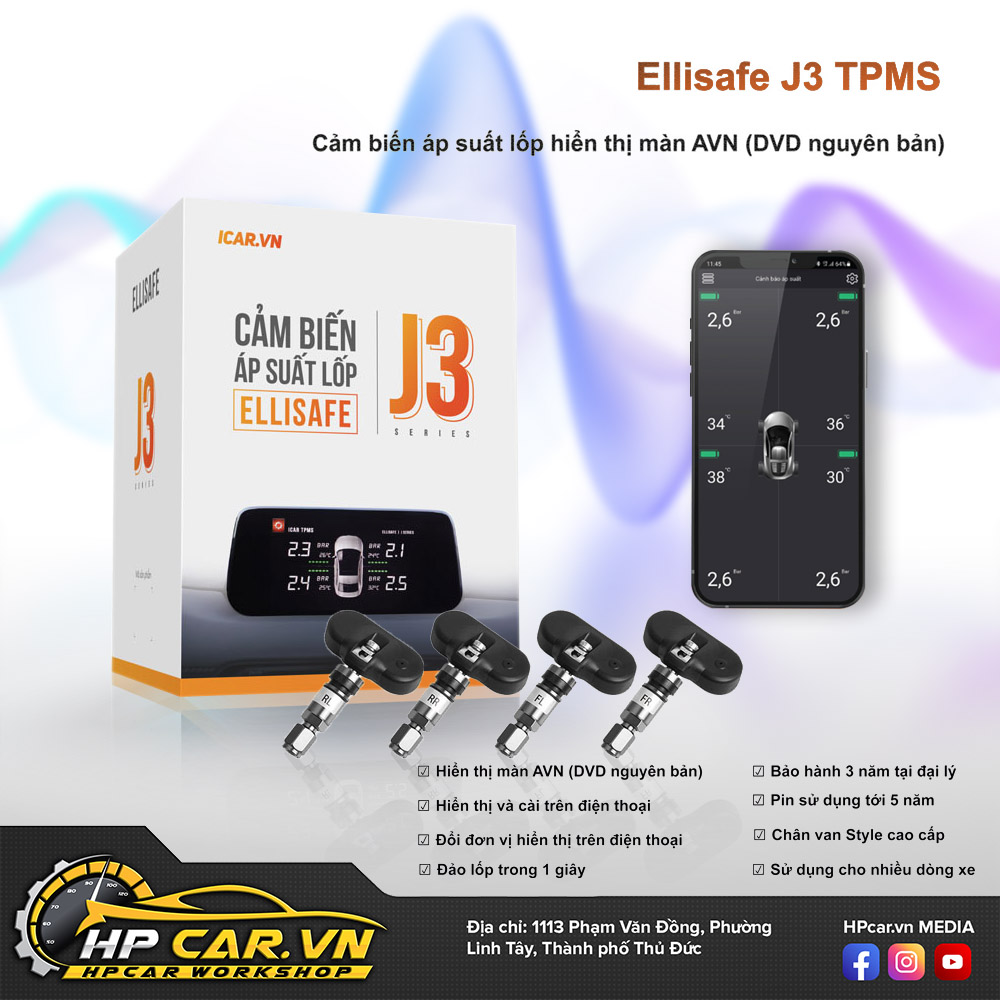 Cảm Biến Áp Suất Lốp Ellisafe J3 Cho Màn Hình DVD Nguyên Bản 4 Cam Bien Ap Suat Lop Ellisafe J3 Cho Man Hinh DVD Nguyen Ban