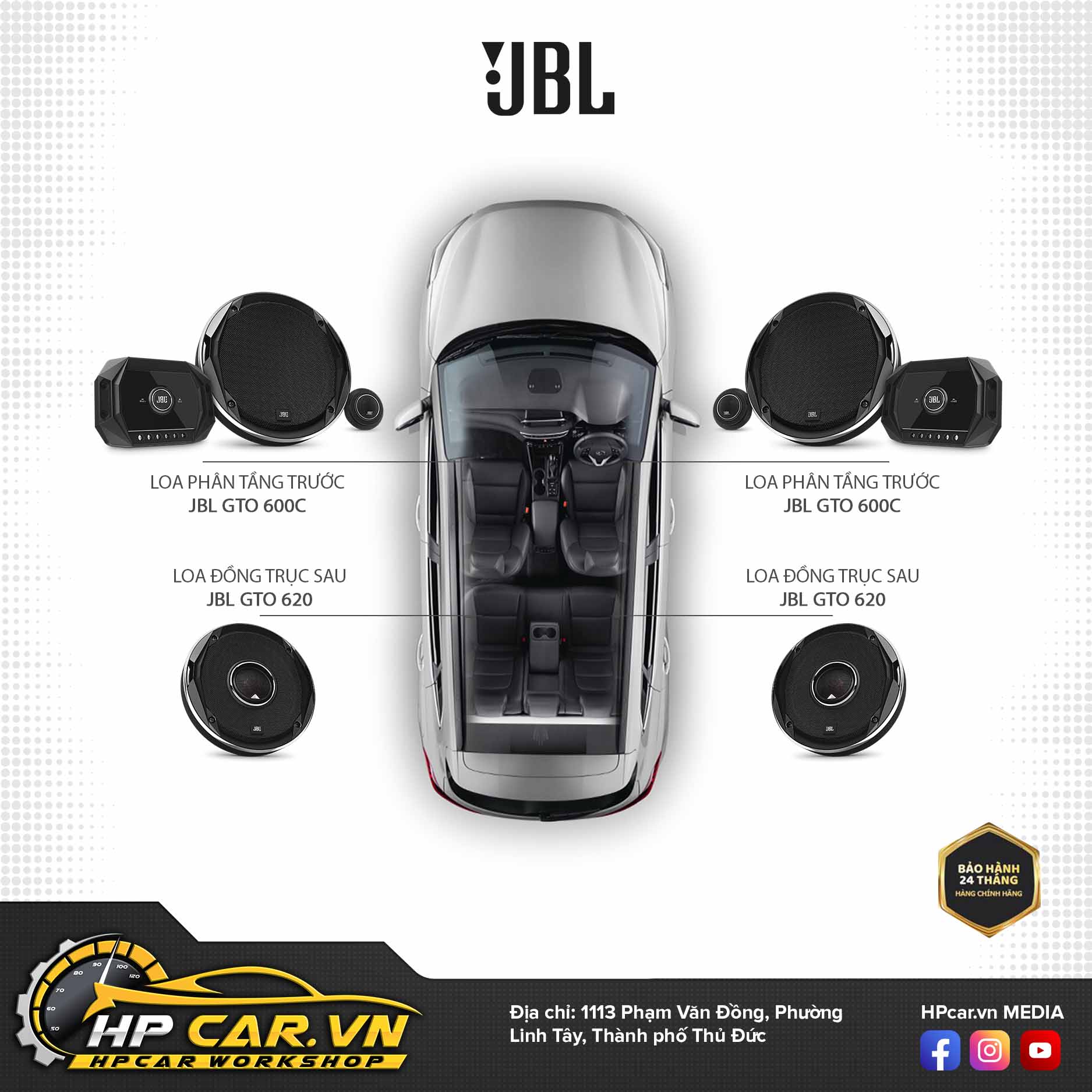 Cấu hình âm thanh xe hơi JBL GTO 600C/620 4 GTO 600C GTO 620