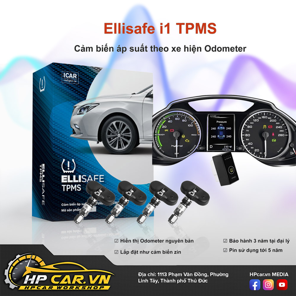 Hệ thống cảm biến cảnh báo áp suất lốp i Serials theo xe Ellisafe I1X (Màn ODO) 3 He Thong Cam Bien Canh Bao Ap Suat Lop I Serials Theo Xe Ellisafe I1X Man ODO