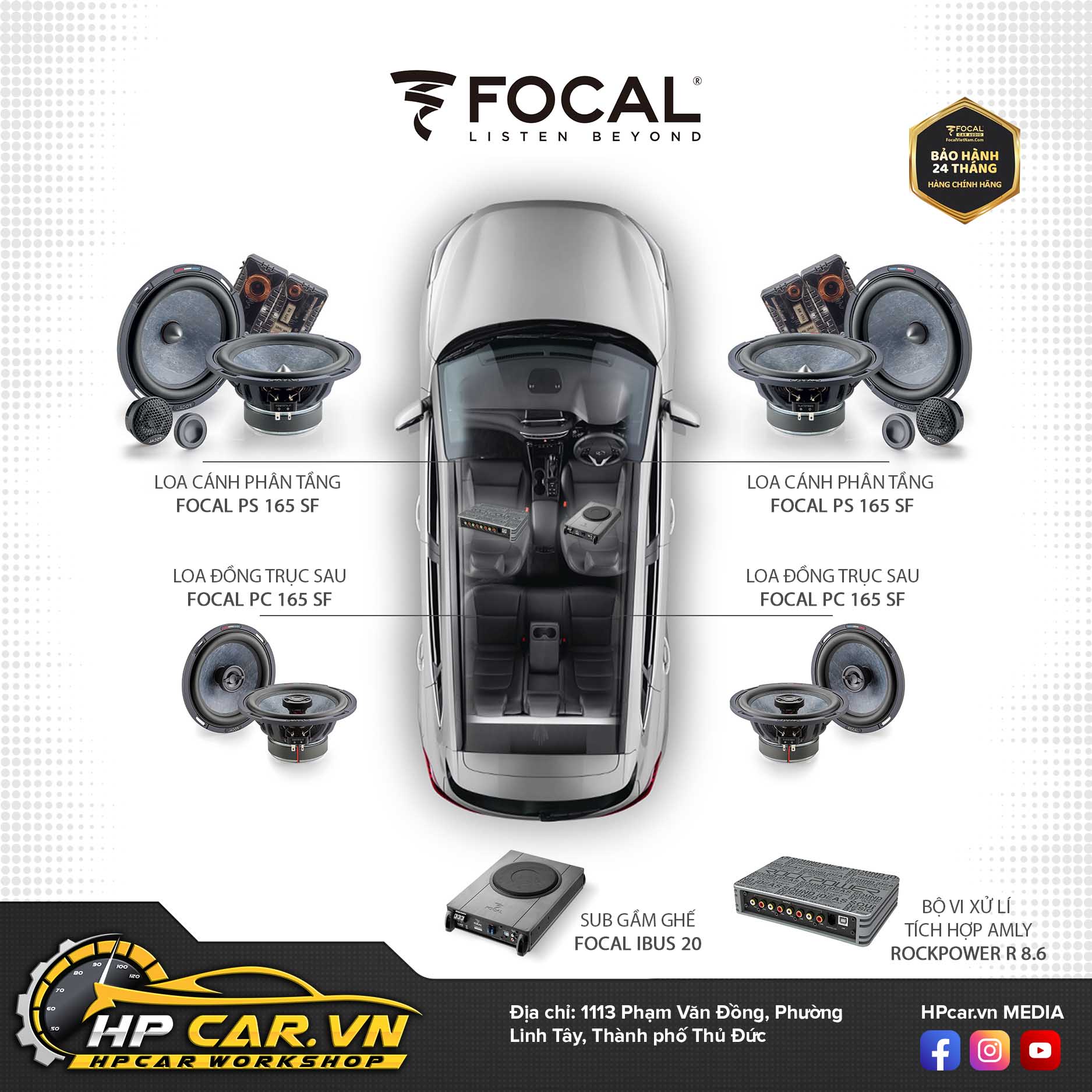 Cấu hình âm thanh xe hơi Focal PS 165 SF/ PC 165 SF/ IBUS 20/ R8.6 4 PS 165 SF PC165SF IBUS20 R8.6