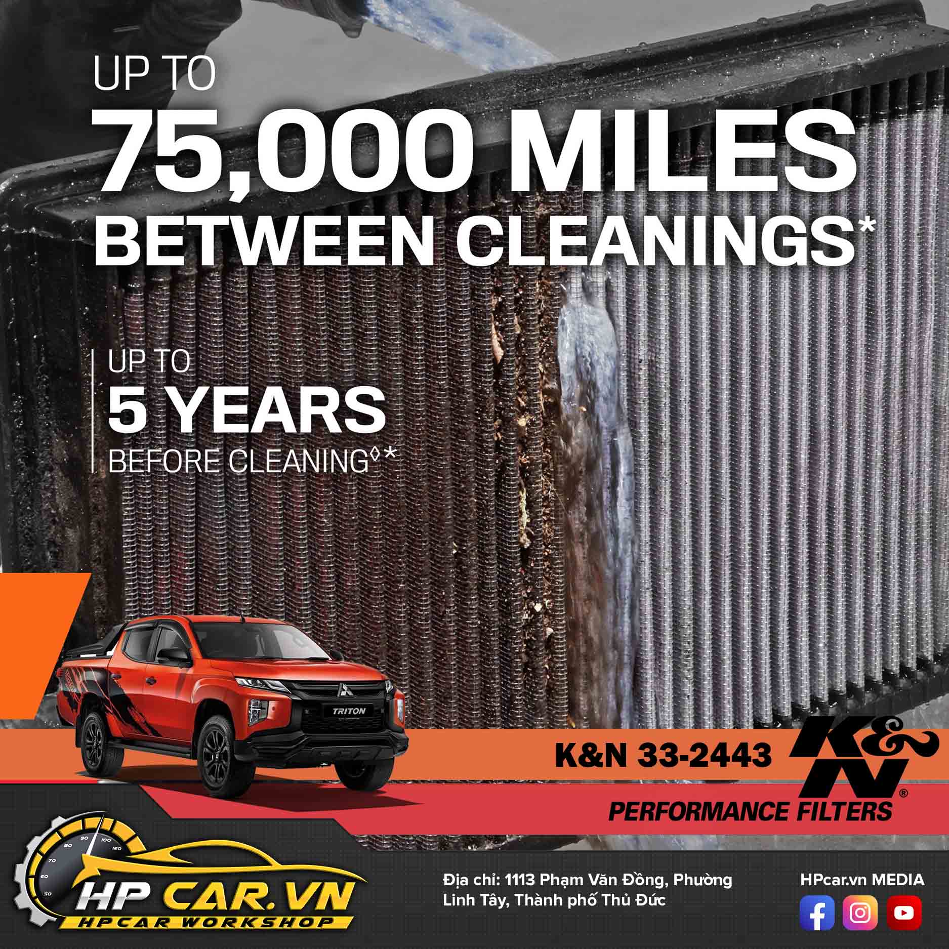 LỌC GIÓ K&N 33-2443 CHO MITSUBISHI TRITON & PAJERO SPORT 7 loc gio k n 33 2443 cho mitsubishi triton pajero sport 3