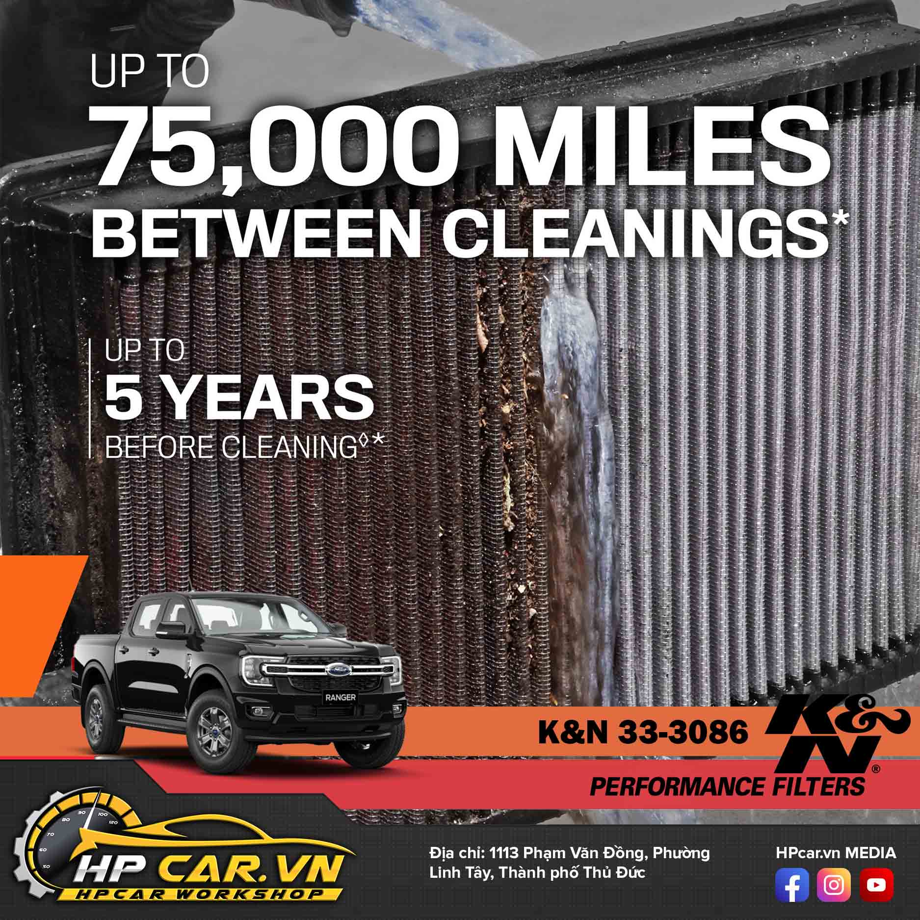 LỌC GIÓ K&N 33-3086 CHO FORD RANGER 7 loc gio k n 33 3086 cho ford ranger 2