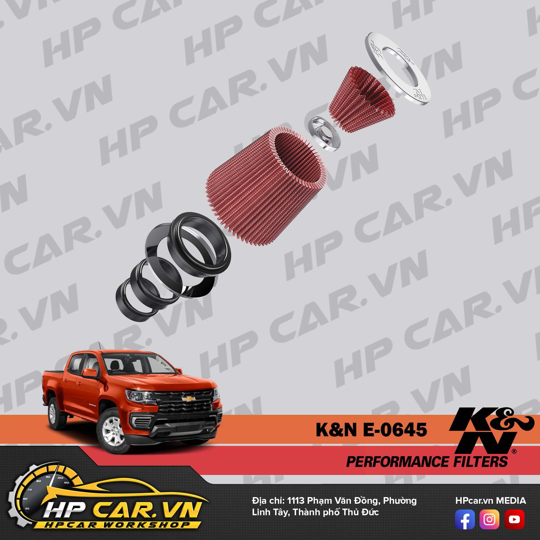 LỌC GIÓ K&N E-0645 CHO CHEVROLET COLORADO 5 loc gio k n e 0645 cho chevrolet colorado 1