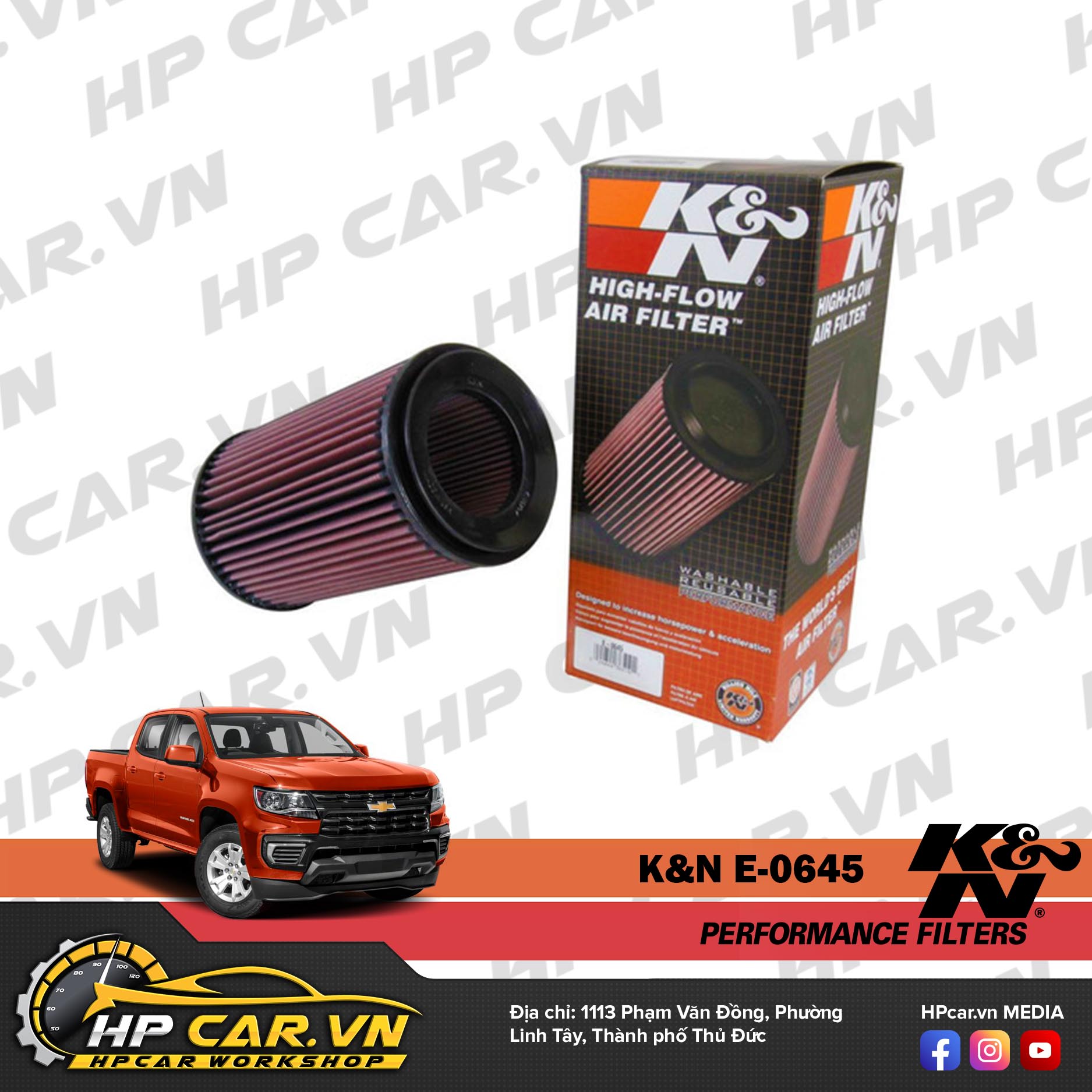 LỌC GIÓ K&N E-0645 CHO CHEVROLET COLORADO 7 loc gio k n e 0645 cho chevrolet colorado 3