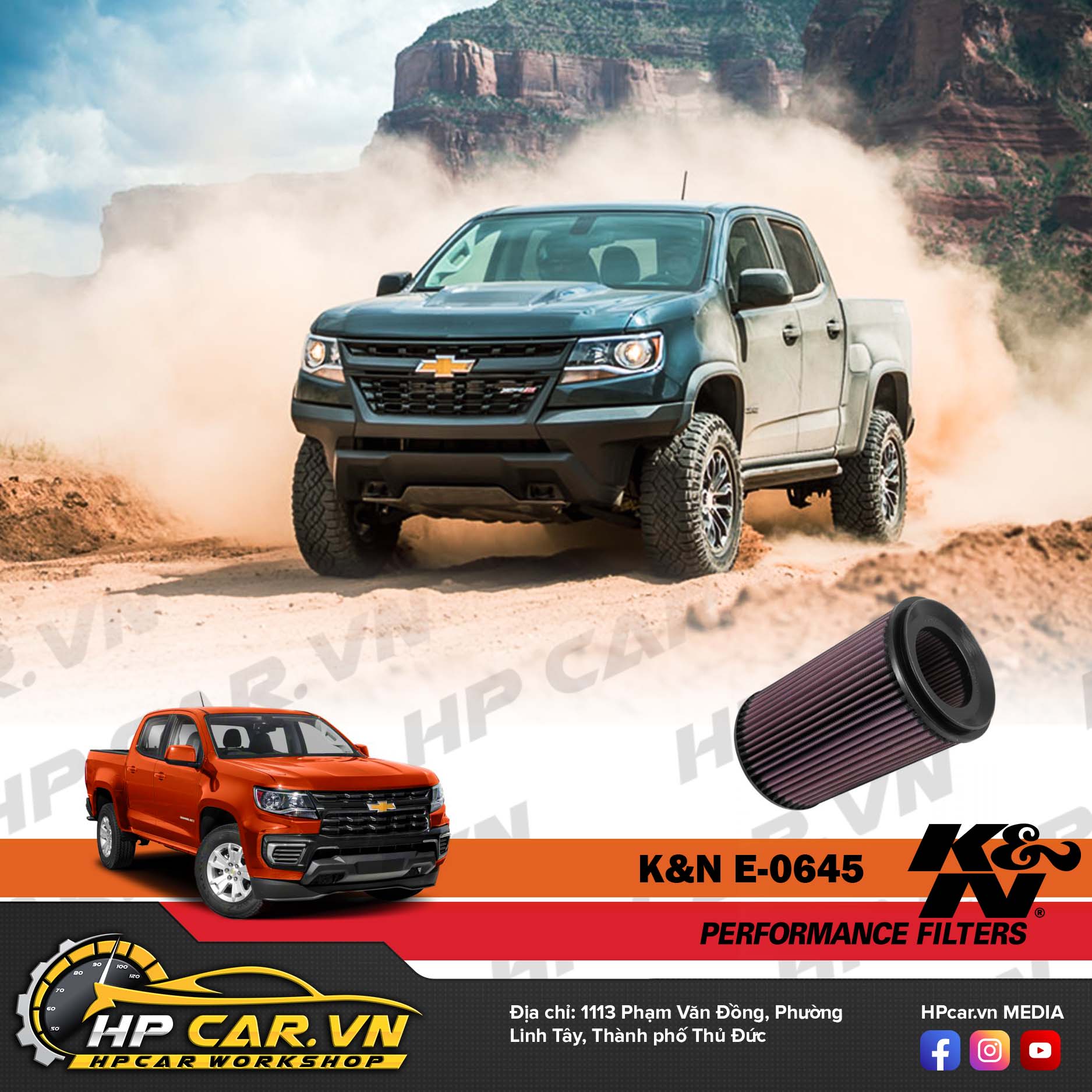 LỌC GIÓ K&N E-0645 CHO CHEVROLET COLORADO 3 loc gio k&n e-0645 cho chevrolet colorado