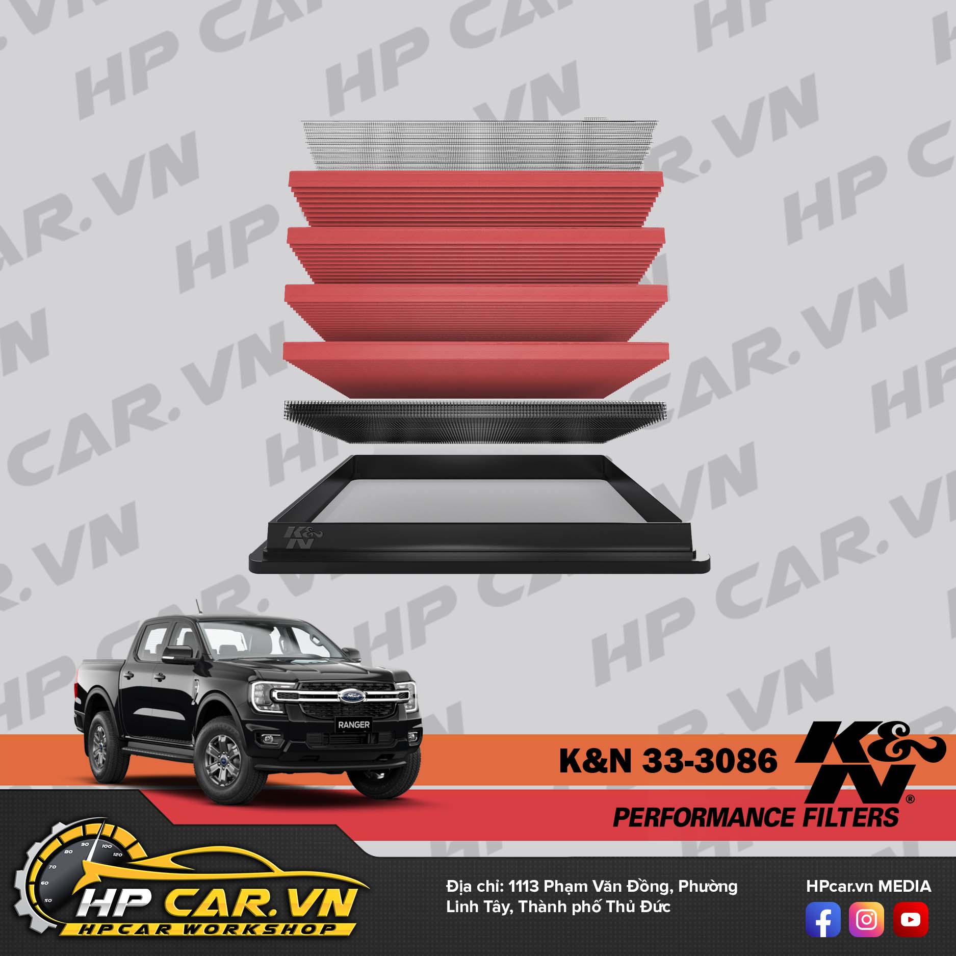 LỌC GIÓ K&N 33-3086 CHO FORD RANGER 9 mo ta loc gio k&n 33-3086 cho ford ranger