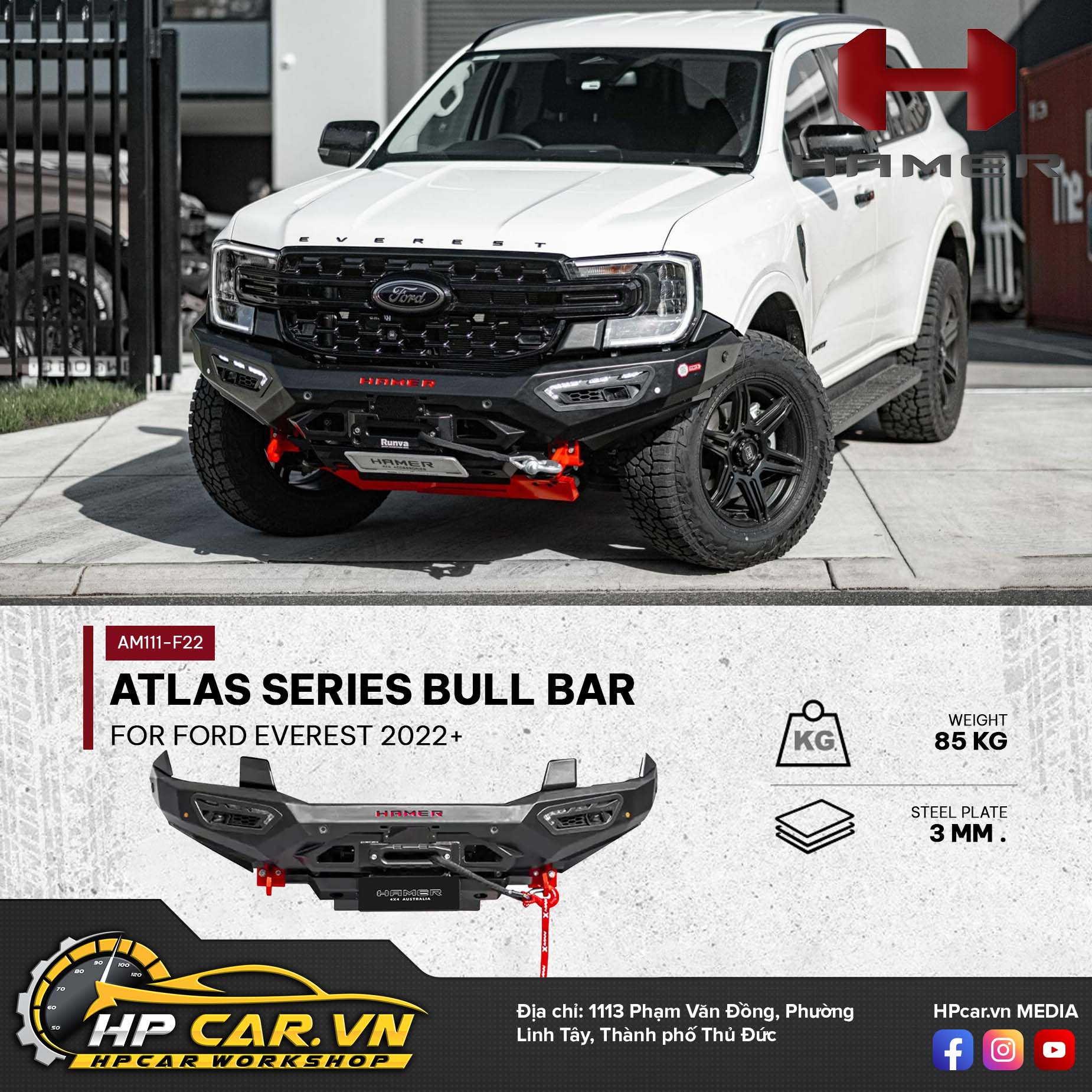 ATLAS SERIES BULL BAR FOR FORD EVEREST 2022 4 ATLAS SERIES BULL BAR FOR FORD EVEREST 2022