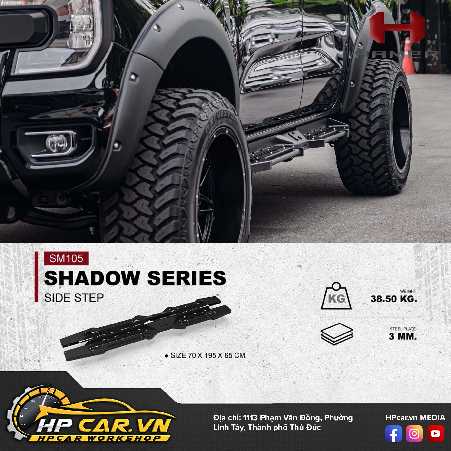 Bệ bước chân SM105 SHADOW SERIES FOR FORD RANGER NEXT GEN 2022+ 5 Bệ bước chân SM105 SHADOW SERIES FOR FORD RANGER NEXT GEN 2022+