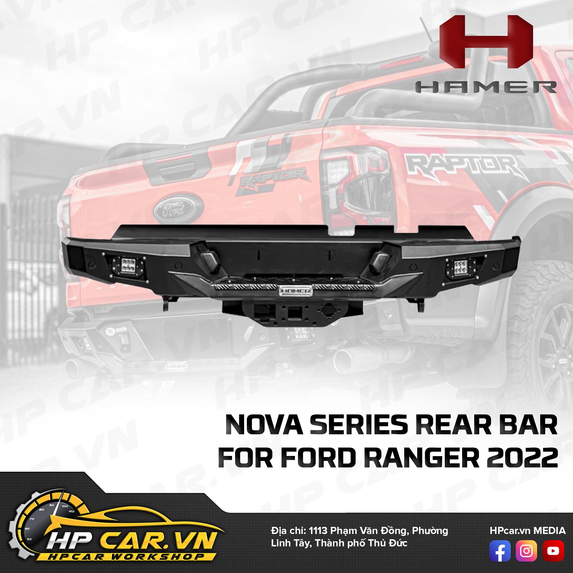 NOVA SERIES REAR BAR FOR FORD RANGER (2022 – PRESENT) 3 NOVA SERIES REAR BAR FOR FORD RANGER (2022 – PRESENT)