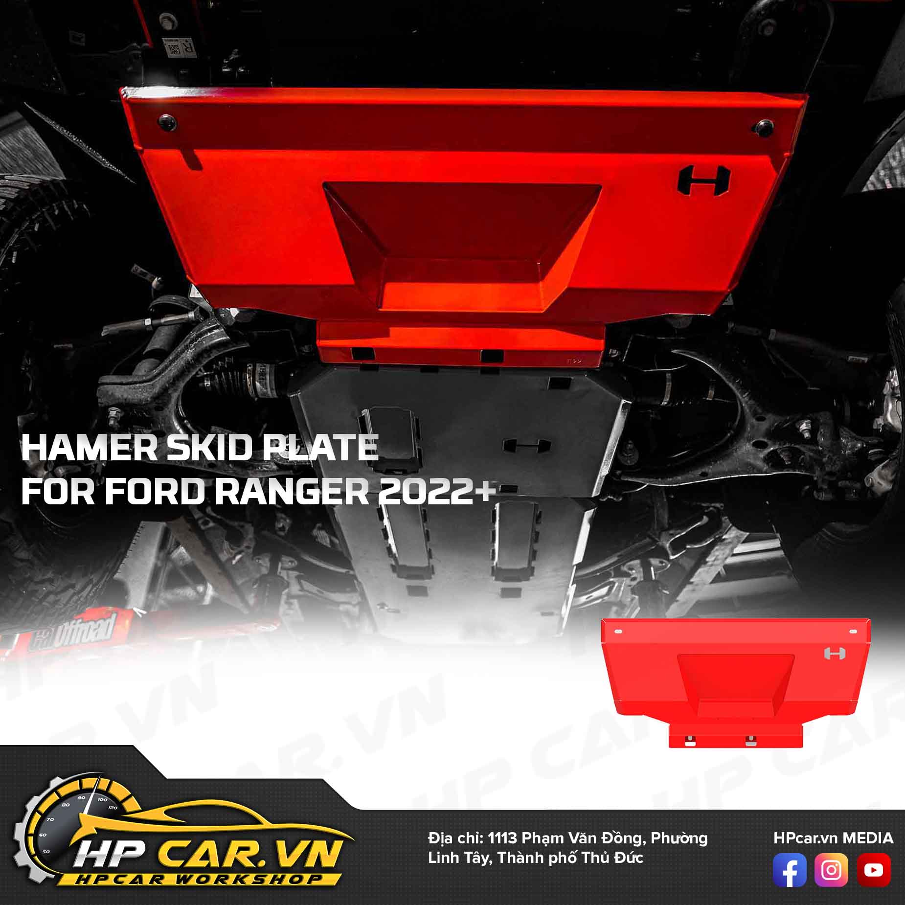 HAMER SKID PLATE FOR FORD RANGER 2022+ 5 HAMER SKID PLATE FOR FORD RANGER 2022+
