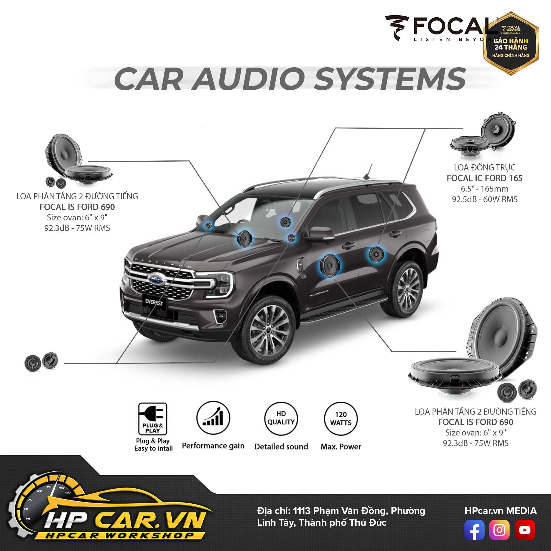 Focal inside Ford Everest 4 Focal inside Ford Everest chính hãng