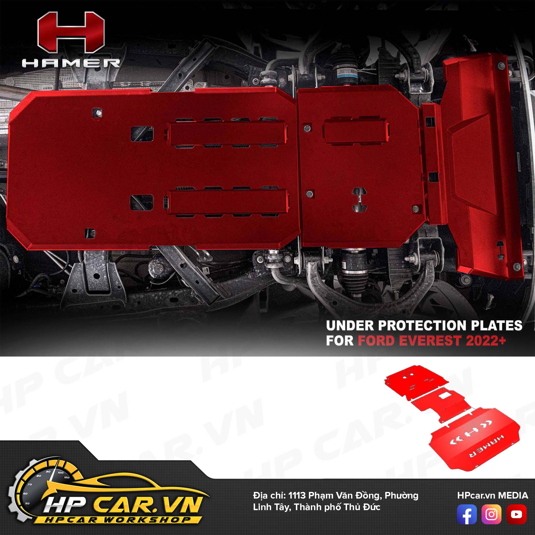 FULL UNDER PROTECTION PLATE FOR FORD EVEREST (2022 – PRESENT) 5 FULL UNDER PROTECTION PLATE FOR FORD EVEREST (2022 – PRESENT)