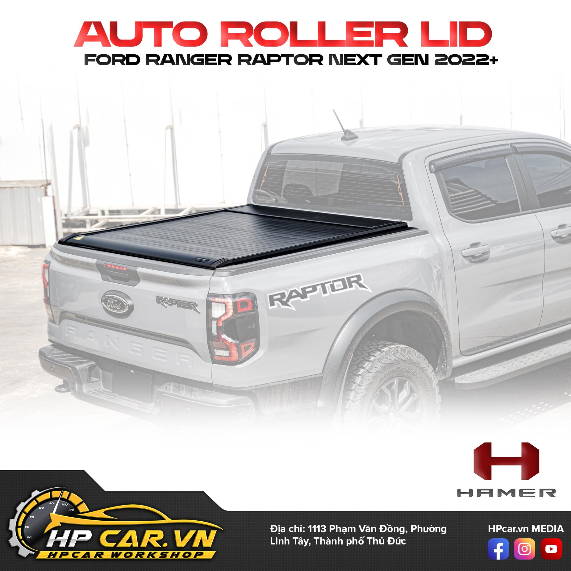 NẮP THÙNG AUTO ROLLER LID FORD RAPTOR NEXT GEN 2022+ 8 NẮP THÙNG AUTO ROLLER LID FORD RAPTOR NEXT GEN 2022+