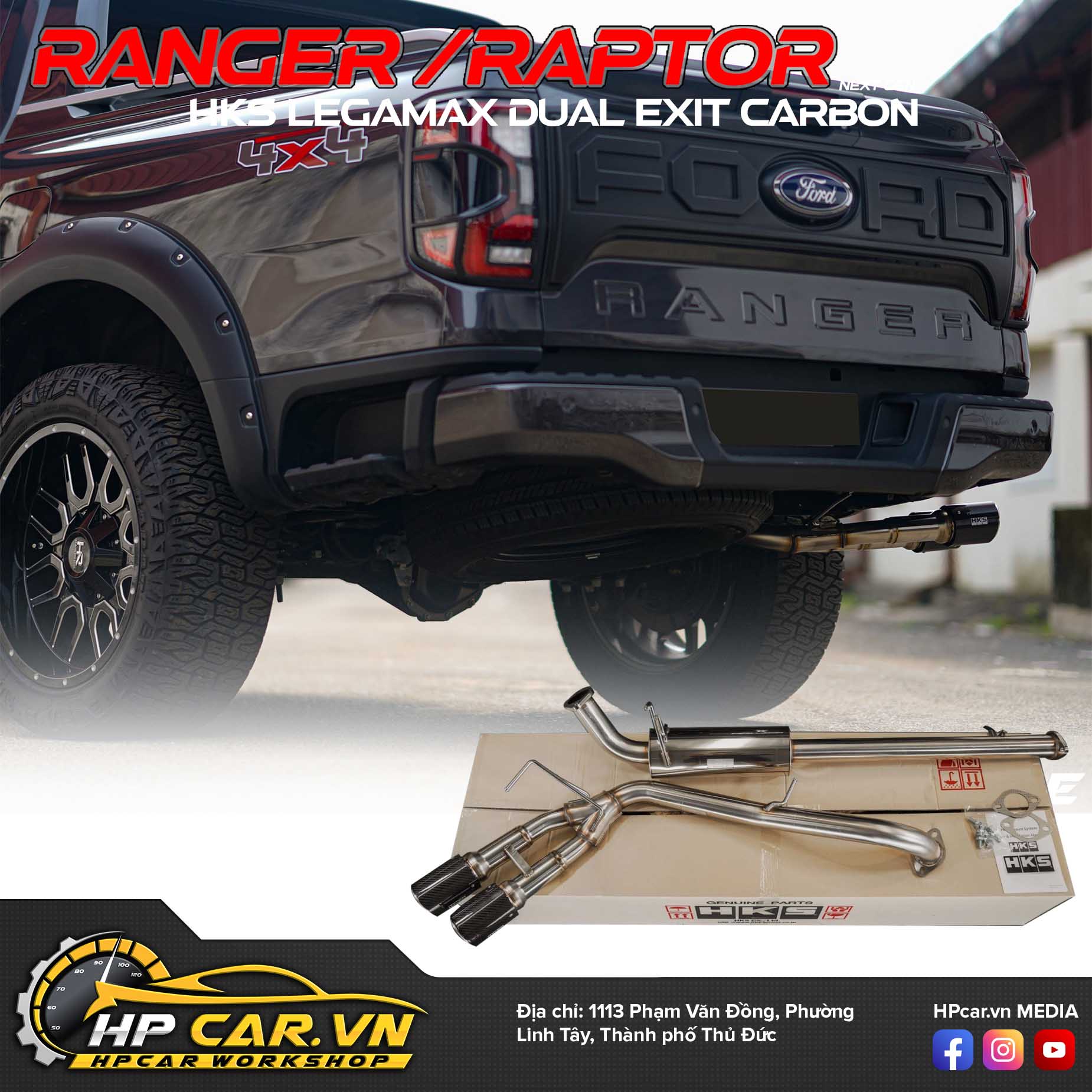 ỐNG XẢ HKS LEGAMAX DUAL EXIT FORD RANGER - RAPTOR NEXT GEN 10 ỐNG XẢ HKS LEGAMAX DUAL EXIT FORD RANGER - RAPTOR NEXT GEN