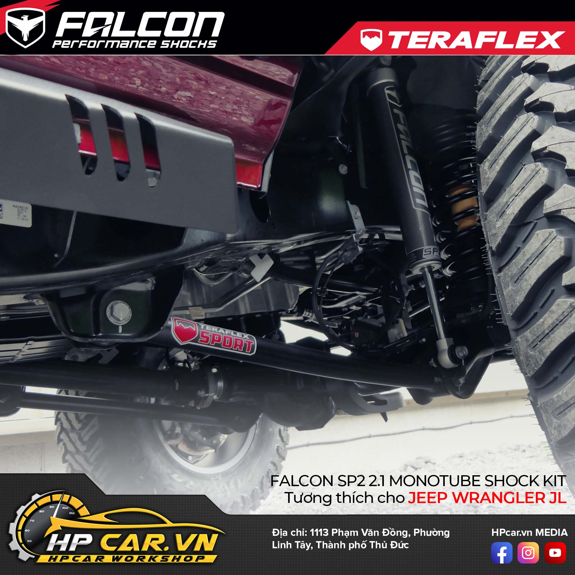 PHUỘC FALCON SP2 2.1 MONOTUBE SHOCK KIT CHO JEEP WRANGLER JL 8 PHUỘC FALCON SP2 2.1 MONOTUBE SHOCK KIT CHO JEEP WRANGLER JL