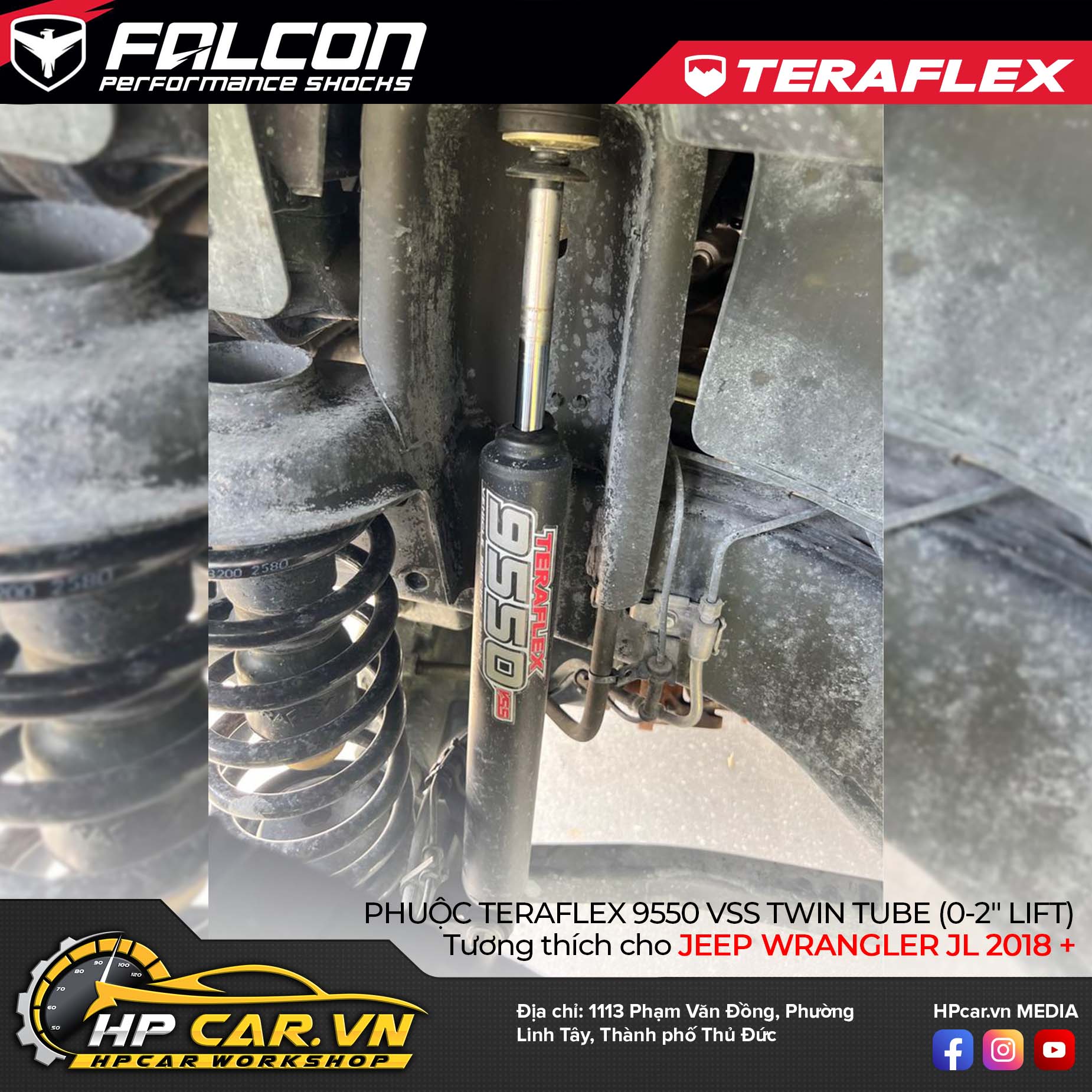 PHUỘC TERAFLEX 9550 VSS TWIN TUBE CHO JEEP WRANGLER JL (0-2″ LIFT) 4 PHUỘC TERAFLEX 9550 VSS TWIN TUBE CHO JEEP WRANGLER JL (0-2″ LIFT)