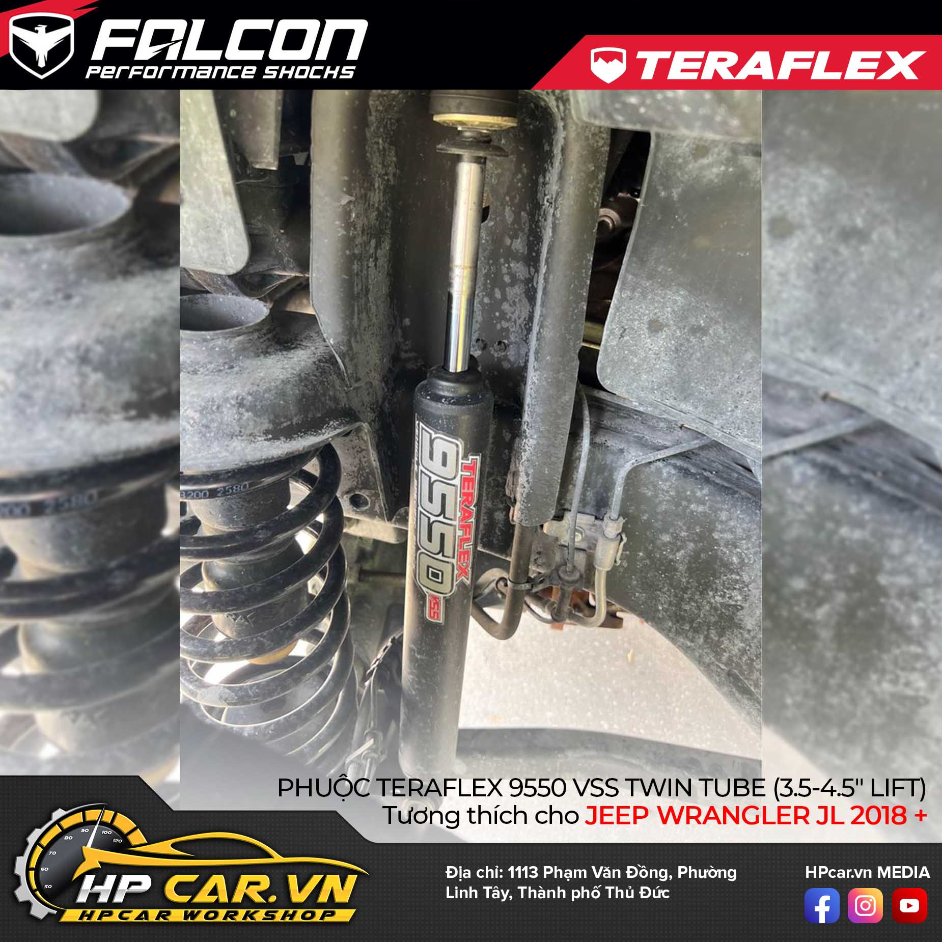 PHUỘC TERAFLEX 9550 VSS TWIN TUBE CHO JEEP WRANGLER JL (3.5-4.5″ LIFT) 5 PHUỘC TERAFLEX 9550 VSS TWIN TUBE CHO JEEP WRANGLER JL (3.5-4.5″ LIFT)